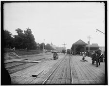 Grand Rapids & Indiana R.R. station, Petoskey, between 1890 and 1901. Creator: Unknown