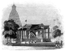 Grand Temple of the Bull, Tanjore India, 1847.Artist: Kirchner