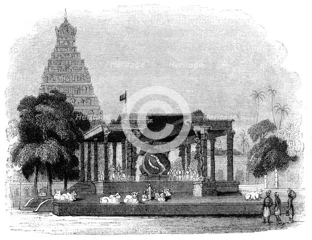 'Grand Temple of the Bull, Tanjore', India, 1847.Artist: Kirchner