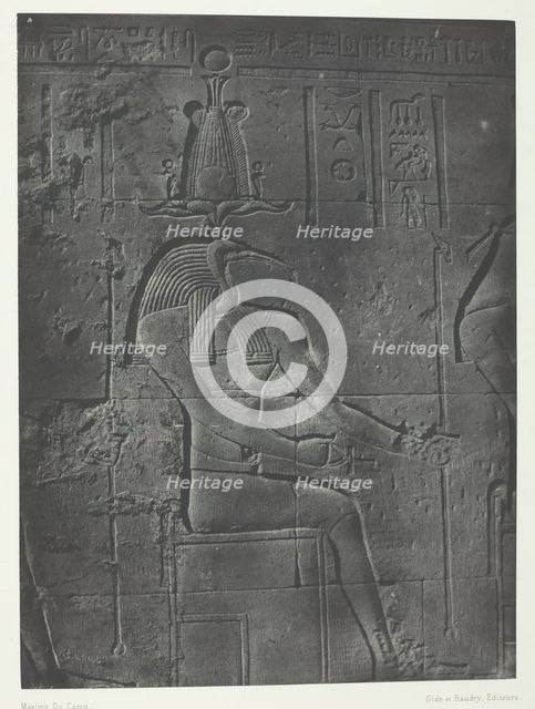 Grand Temple d'Isis à Philoe, Tôth Ibiocéphale; Nubie, 1849/51, printed 1852. Creator: Maxime du Camp.