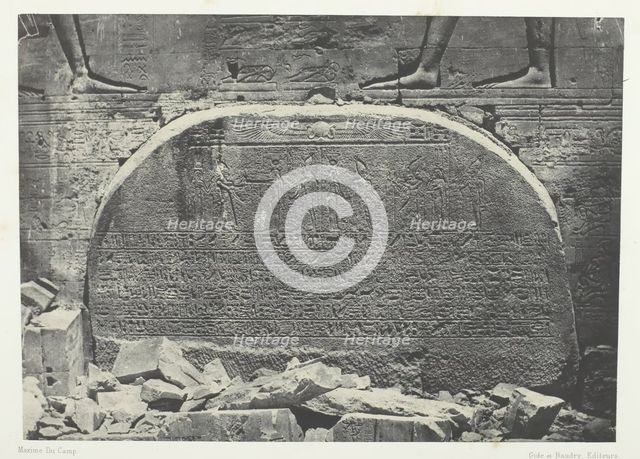 Grand Temple d'Isis à Philoe, Proscynéma (Acte d'Adoration); Nubie, 1849/51, printed 1852. Creator: Maxime du Camp.