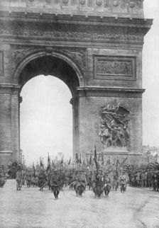 Grand victory parade, Arc de Triomphe, Paris, France, 14 July 1919