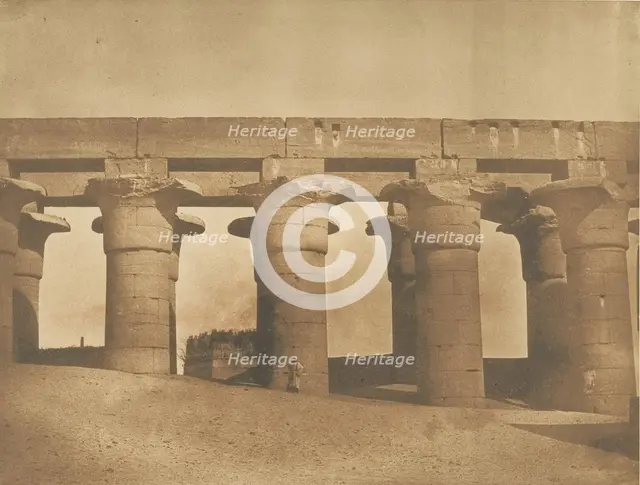 Grande Colonnade du Palais d'Aménophis III, à Luxor, Thèbes, 1849-50. Creator: Maxime du Camp.