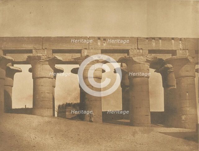 Grande Colonnade du Palais d'Aménophis III, à Luxor, Thèbes, 1849-50. Creator: Maxime du Camp.