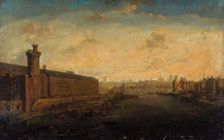 Grande Galerie of the Louvre, with Porte Neuve, Pont-Neuf, the Cité, Tour de Nesle...around 1640, Creator: Unknown