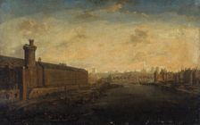 Grande Galerie of the Louvre, with Porte Neuve, Pont-Neuf, the Cité, Tour de Nesle...around 1640, Creator: Unknown