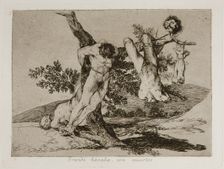 Grande hazaña! Con muertos! (A heroic feat! With dead men!) Plate 39 from The Disasters of War (Los Artist: Goya, Francisco, de (1746-1828)