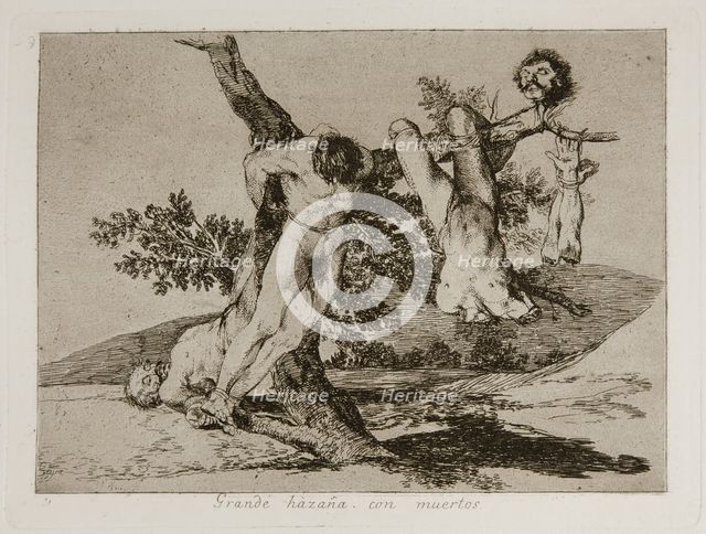 Grande hazaña! Con muertos! (A heroic feat! With dead men!) Plate 39 from The Disasters of War (Los  Artist: Goya, Francisco, de (1746-1828)