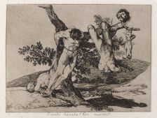 Grande hazaña! Con muertos!; Francisco Goya, Los Desastres de la Guerra, Madrid, 1863 (pl. 39). Creator: Francisco Goya