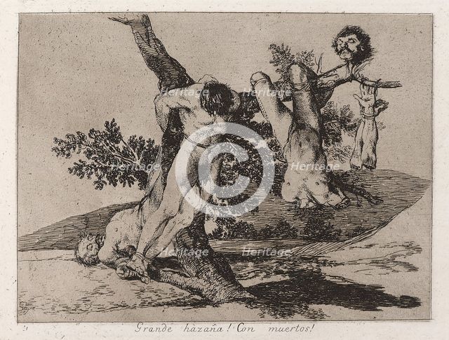Grande hazaña! Con muertos!; Francisco Goya, Los Desastres de la Guerra, Madrid, 1863 (pl. 39). Creator: Francisco Goya.