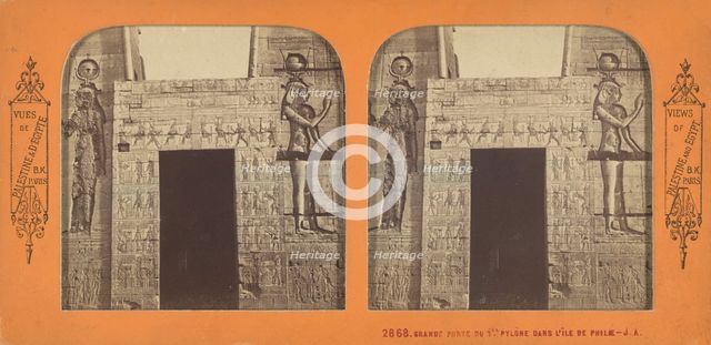 Grande Porte du 1er Pylone Dans l'Ile de Philae, 1860s. Creator: Adolphe Block.