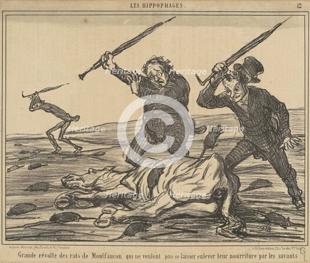 Grande révolte des rats de montfaucon ..., 19th century. Creator: Honore Daumier.