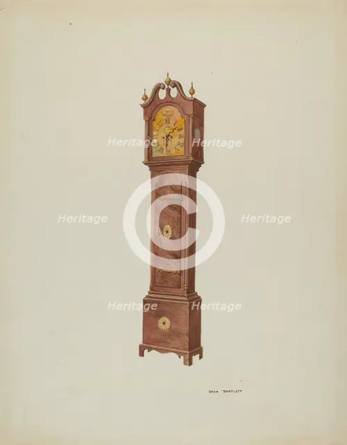 Grandfather Clock, Angular View, 1937. Creator: Dana Bartlett.