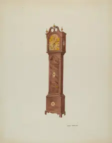 Grandfather Clock, Angular View, 1937. Creator: Dana Bartlett