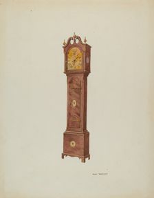 Grandfather Clock, Angular View, 1937. Creator: Dana Bartlett