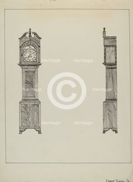 Grandfather Clock, c. 1936. Creator: Ernest A Towers Jr.