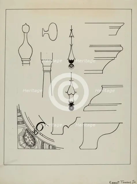 Grandfather Clock, c. 1936. Creator: Ernest A Towers Jr.