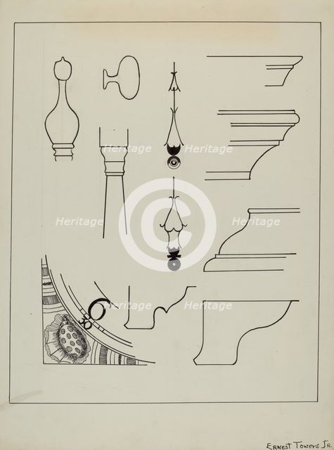 Grandfather Clock, c. 1936. Creator: Ernest A Towers Jr.