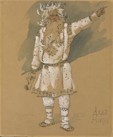 Grandfather Frost. Costume design for the opera Snow Maiden by N. Rimsky-Korsakov, 1885. Artist: Vasnetsov, Viktor Mikhaylovich (1848-1926)