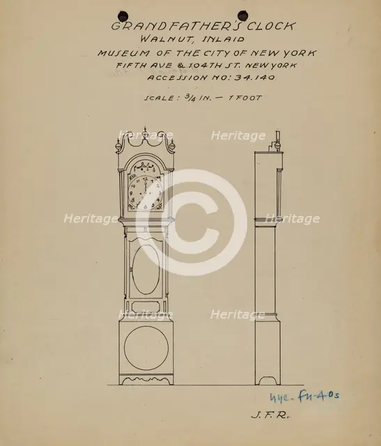 Grandfather's Clock, 1935/1942. Creator: J.F. Rust.