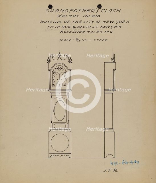 Grandfather's Clock, 1935/1942. Creator: J.F. Rust.