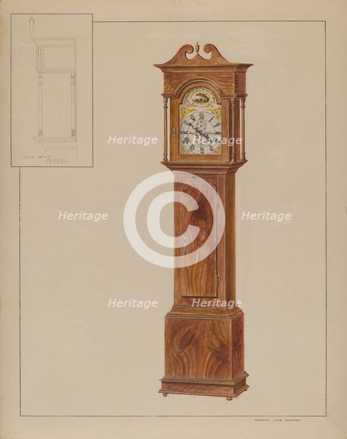 Grandfather's Clock (Timepiece), c. 1937. Creator: Francis Law Durand.