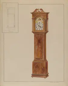 Grandfather's Clock (Timepiece), c. 1937. Creator: Francis Law Durand
