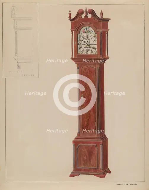 Grandfather's Clock (Timepiece), c. 1937. Creator: Francis Law Durand.