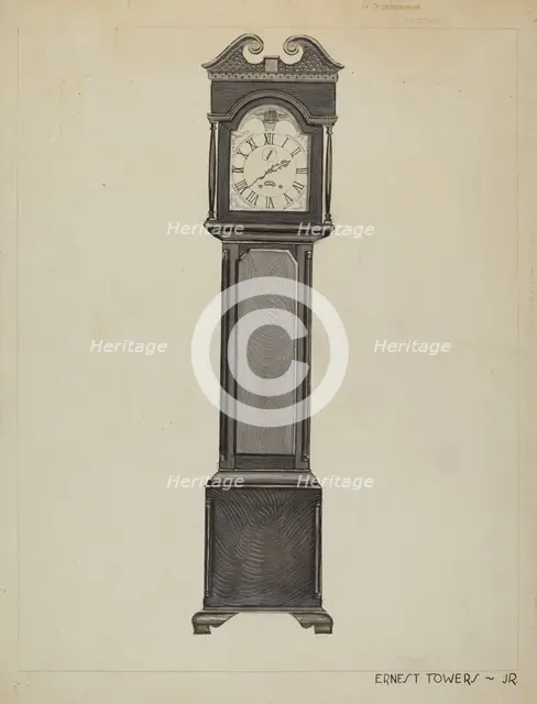Grandfather's Clock, c. 1936. Creator: Ernest A Towers Jr.