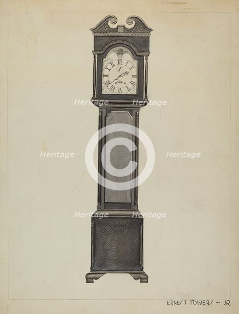 Grandfather's Clock, c. 1936. Creator: Ernest A Towers Jr.