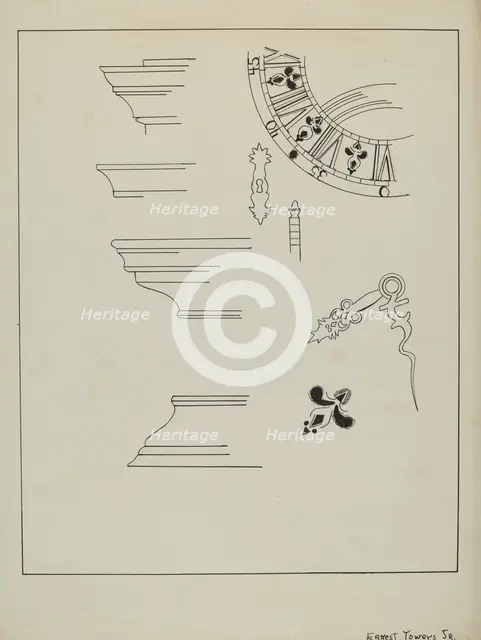 Grandfather's Clock, c. 1936. Creator: Ernest A Towers Jr.