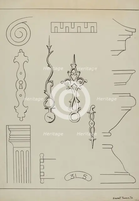 Grandfather's Clock, c. 1936. Creator: Ernest A Towers Jr.