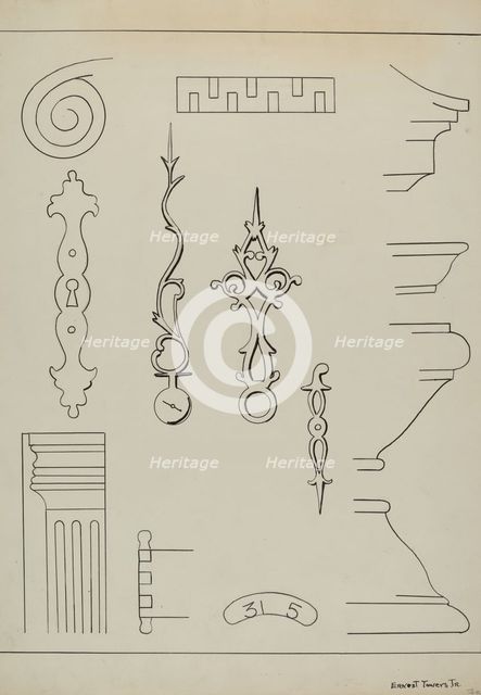 Grandfather's Clock, c. 1936. Creator: Ernest A Towers Jr.