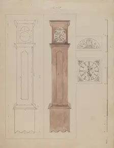 Grandfather's Clock (Old Pine), c. 1936. Creator: Edith Magnette