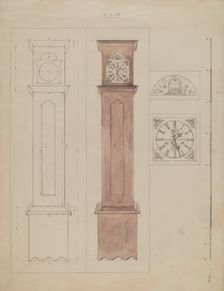 Grandfather's Clock (Old Pine), c. 1936. Creator: Edith Magnette