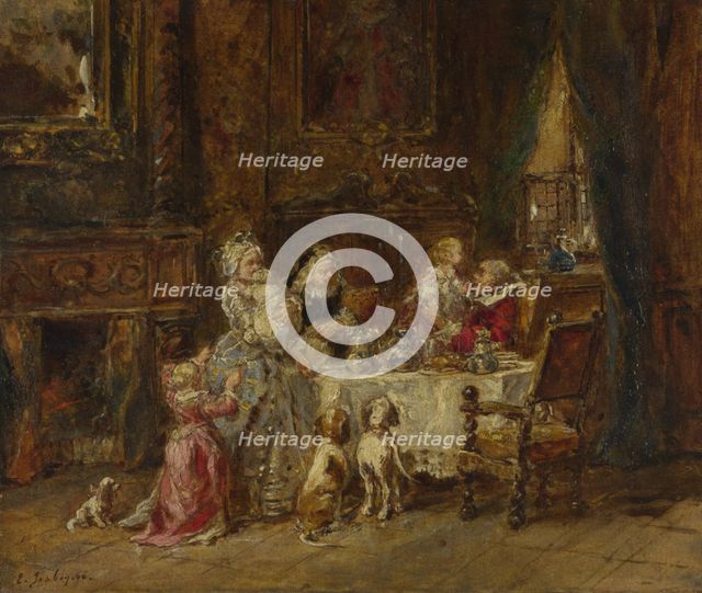 Grandfather's Birthday, 1866. Artist: Isabey, Louis Gabriel Eugène (1803-1886)