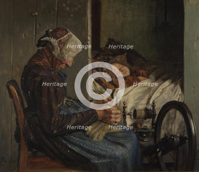 Grandmother with her grandson, 1875. Creator: Kristian Zahrtmann.