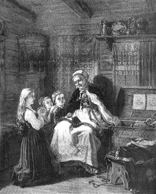 "Grandmother's Bridal Crown," by A. Tidemand - a bridal gift to the Princess of Sweden..., 1871. Creator: Unknown