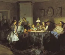 Grandmother's fairy tales, 1866. Artist: Krasnoselsky, Alexander Andreyevich (?-nach 1875)