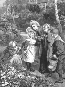 'Grandmothers Visit to "The Childrens Garden" , 1890. Creator: Robert Barnes