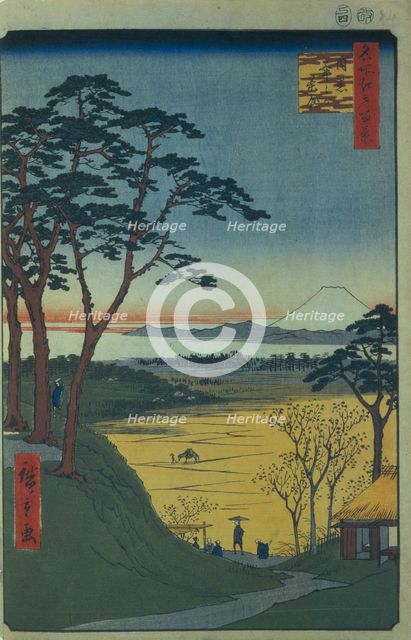 Grandpa's Teahouse in Meguro (One Hundred Famous Views of Edo), 1856-1858. Artist: Hiroshige, Utagawa (1797-1858)