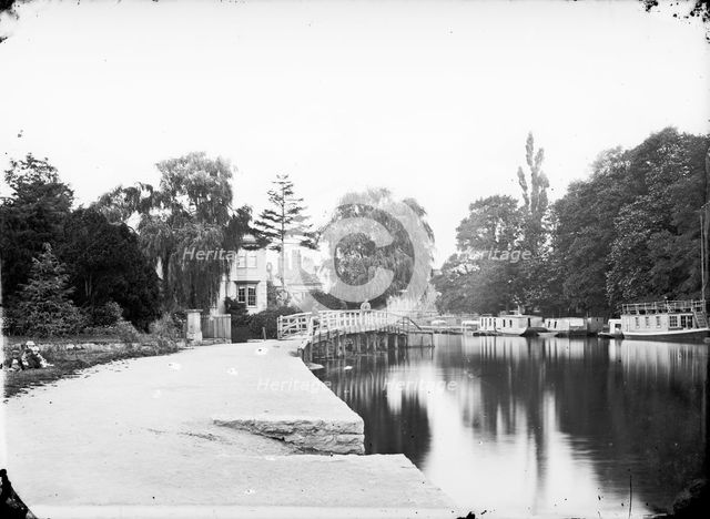 Grandpont wooden bridge, Oxford, Oxfordshire, c1860-c1922. Artist: Henry Taunt