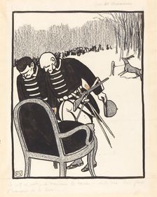 Grands Chasseurs--Le Cerf est prêt, 1903. Creator: Félix Vallotton