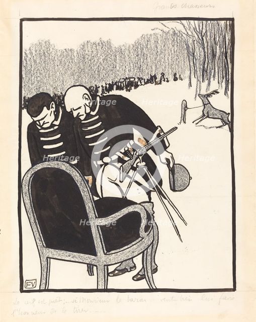 Grands Chasseurs--Le Cerf est prêt, 1903. Creator: Félix Vallotton.