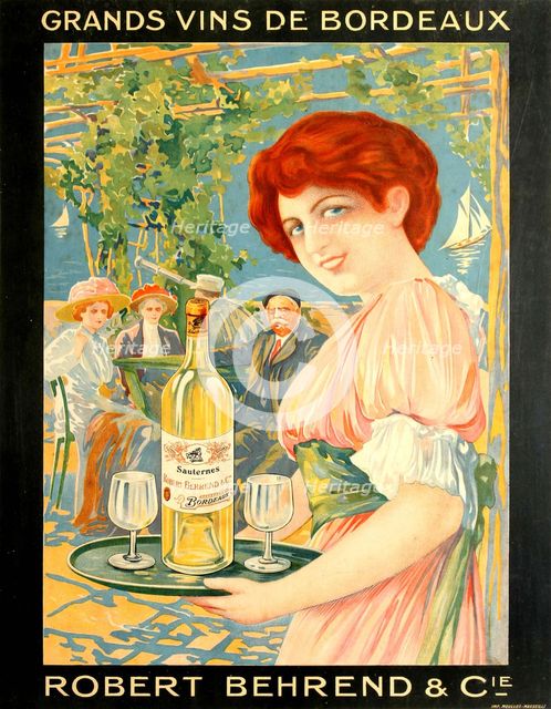 Grands Vins de Bordeaux: Robert Behrend & Cie, 1920s. Creator: Dellepiane, David (1866-1932).