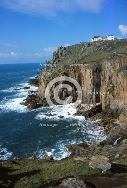 Granite Cliffs below Lands End mine, Cornwall, England, 20th century. Artist: CM Dixon.