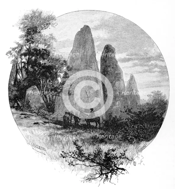 Granite rocks, Betts camp, Mount Kosciuszko, New South Wales, Australia, 1886.Artist: W Macleod