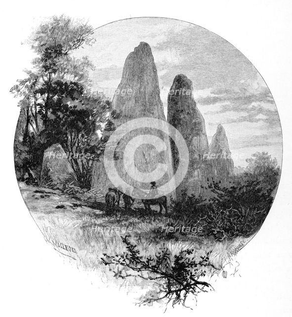 Granite rocks, Betts camp, Mount Kosciuszko, New South Wales, Australia, 1886.Artist: W Macleod