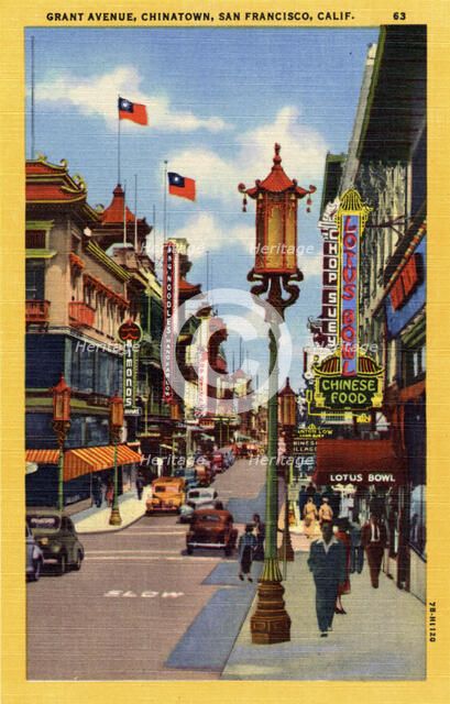 Grant Avenue, Chinatown, San Francisco, California, USA, 1947. Artist: Unknown