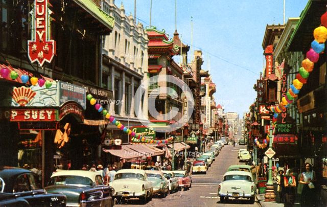 Grant Avenue, Chinatown, San Francisco, California, USA, 1957. Artist: Unknown